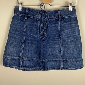 A and F Lace Up Denim Skirt 4